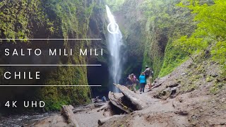 Explorando la impresionante cascada Mili Mili 🌿💦 - Chile 4K UHD - Zona de Los Siete Lagos