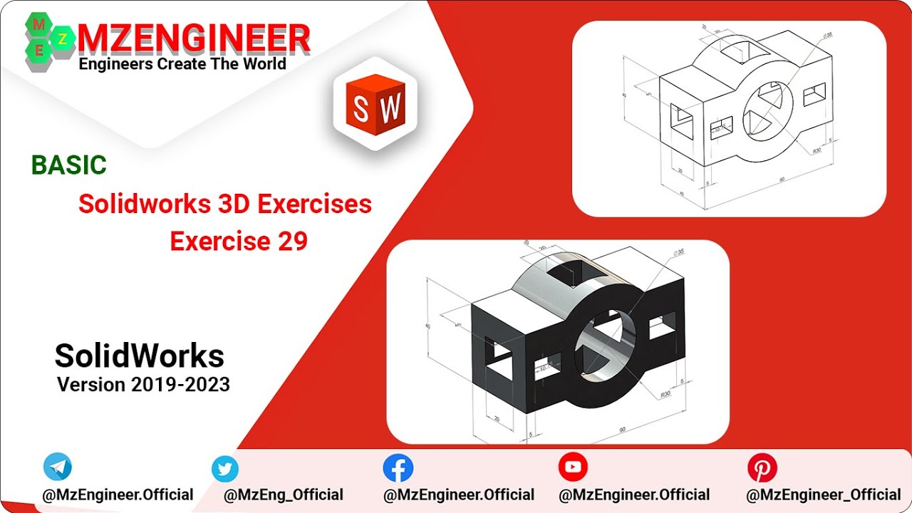 SolidWorks 3D Basic Exercise 29 | Bài Thực Hành SolidWorks Cơ Bản ...