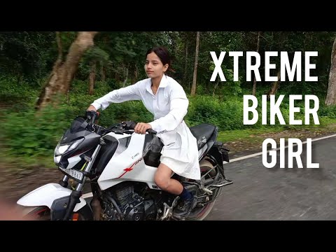 Hero Xtreme Bike Kickstart & Riding Revving | Girl Bike Rider | Indian Girl Rider