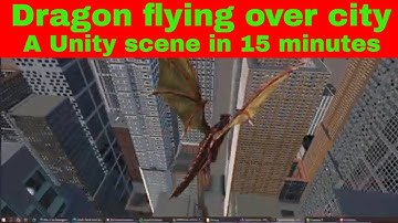 Speed Build: Dragon Flying Over A City in Unity: Unka and CScape  | #Unity #GameDev