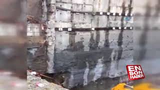 Beyoğlunda Çöken Binanın Istinat Duvarı Böyle Yıkıldı