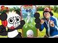 RYAN'S DADDY CHALLENGES COMBO PANDA TO POKEMON GO IN REAL LIFE! Who can catch SHINY MEWTWO first?