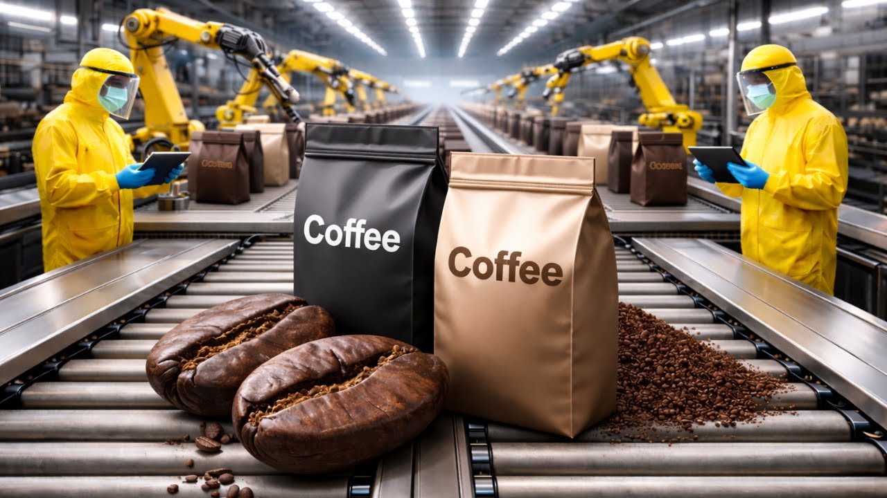 Inside a Modern Coffee Factory Full Production and Roasting Process ...