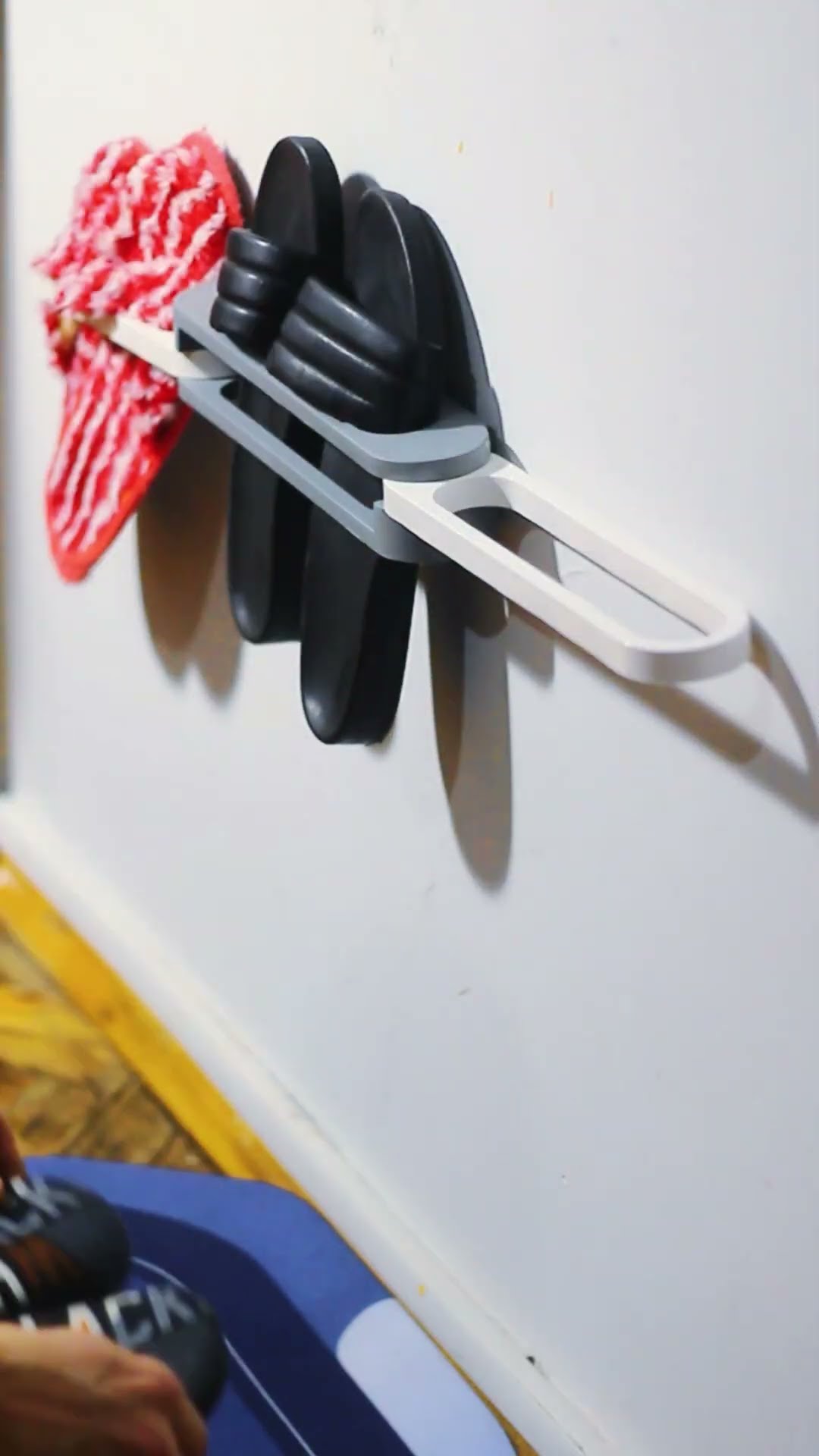 3in1 Space Saver Wall Hanging Slipper Hanger 9️⃣▶️ Product Link in Bio (# 1933 )
