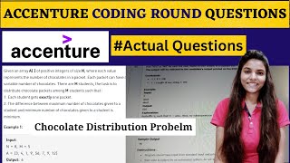 Chocolate Distribution Problem| Accenture Coding Question |Accenture Latest Coding Questions #coding