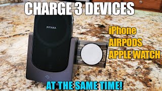 iPhone, AirPods & APPLE Watch All Charged at the same time with the Pitaka EZSlide