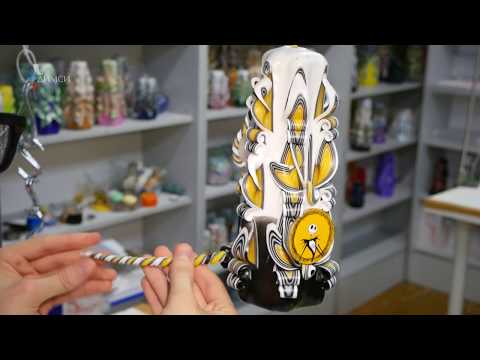 Carved candle on Halloween 