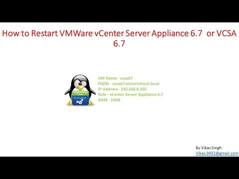 How to Restart VMWare vCenter Server Appliance 6.7  or VCSA 6.7