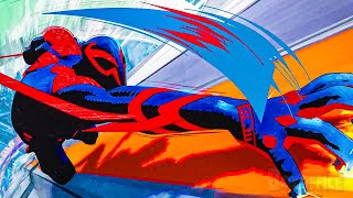 Miles Morales VS Miguel O'Hara (The Lunar Train Scene) | SpiderMan: Across the SpiderVerse | CLIP