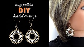 very easy pattern for DIY beaded earrings. beginner beading