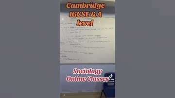 Cambridge IGCSE and A level sociology classes