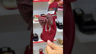 Luxury Ladies Bow Sandal 2026 | Premium Rhinestone Fancy Slipper for Women Mega Shoes Point Chakwal