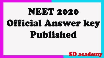 NEET answer key 2020 published by NTA/SD academy