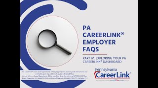 PA CareerLink® Employer FAQs Part IV: Exploring Your Dashboard