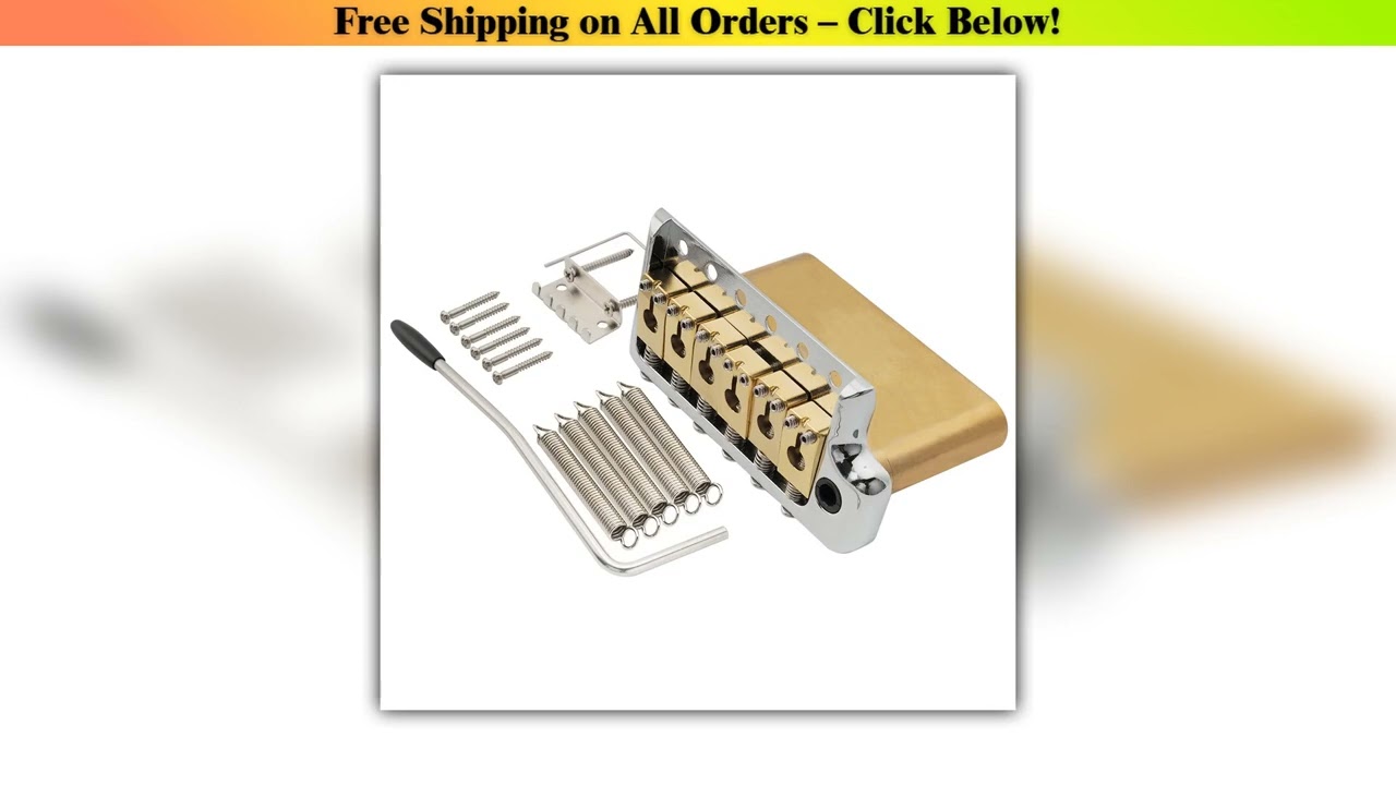 Musiclily Ultra 52.5mm(2-1/16 inch) Full Solid Brass 6-Screw Knife Edge Tremolo Bridge for ST