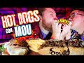 Hot-dog con MAC & CHEESE y ¡Hamburguesa BAÑADA en FONDUE! Ft. Mou- No Manches que Rico