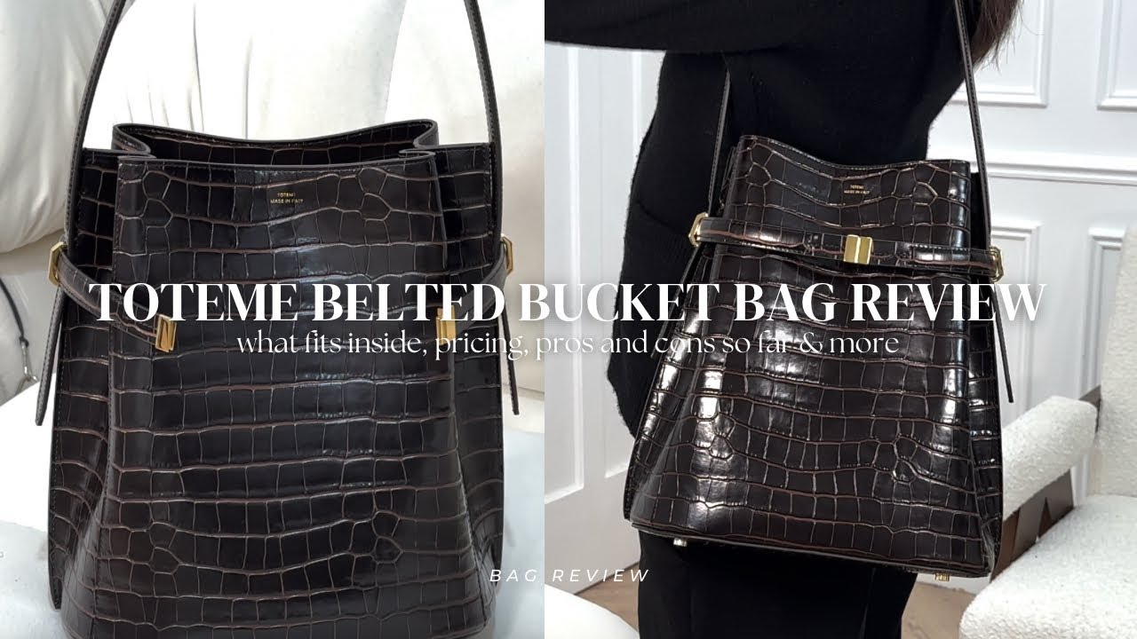 【TOTEME】ベルト付きオープントップトートバッグ TOTEME BELTED BUCKET BAG REVIEW | what fits inside, pros and