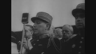 MACARTHUR RETURNS TO THE PHILIPPINES WORLD WAR 2
Part 1, naval guns bombard the beaches of Leyte and carrier-based planes bomb the island defenses. The amphibious assault begins. Shows Gens. MacArthur and Wainwright and Adm. Halsey. Part 2, Red Cross personnel pack food parcels for Americans imprisoned in Germany. Part 3, cadets parade at Uruguays military academy in Montevideo. Part 4, a MARK I calculator at Harvard University solves math problems. Part 5, Marines capture pillboxes and dugouts on Peleliu Island. Part 6, the 5th Army breaks through the Gothic line in Italy behind artillery and tanks. MACARTHUR RETURNS TO THE PHILIPPINES WORLD WAR 2