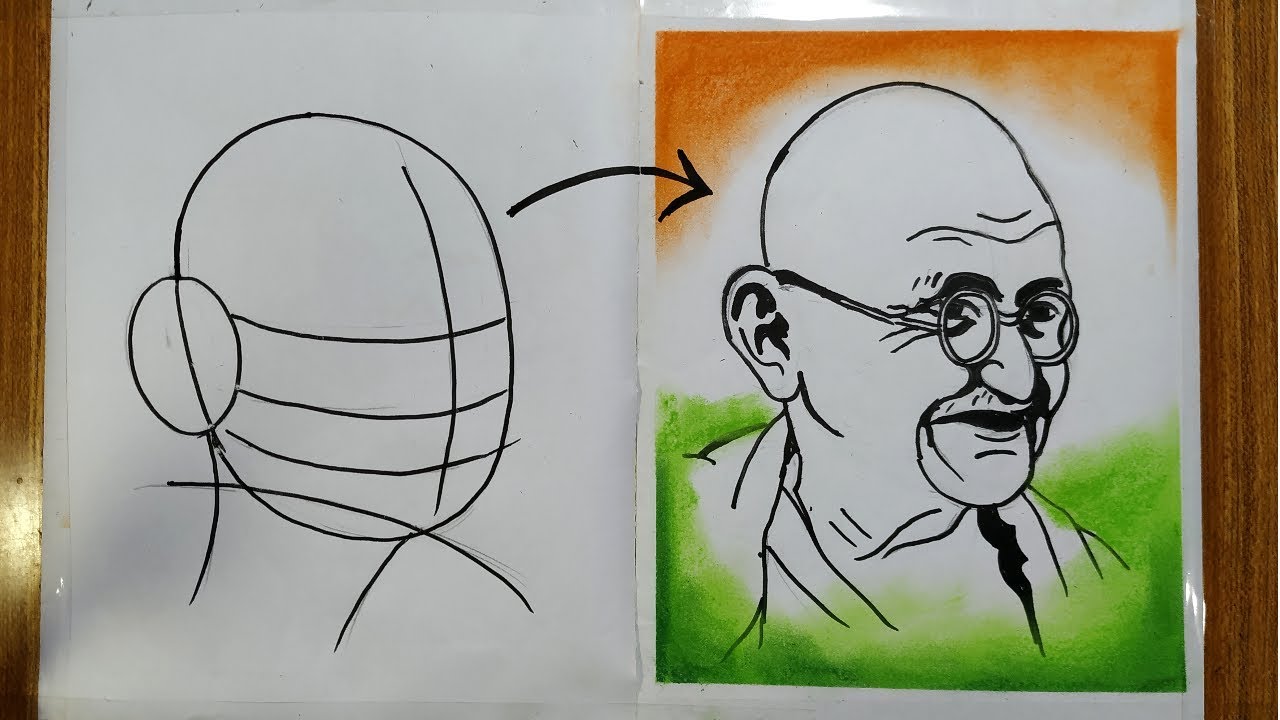 Mahatma Gandhi Drawing By Jonas Maniamkerikalam Pixels ...