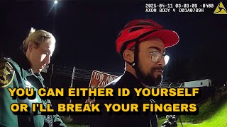 Lady Cop Is Willing To Break His Finger To Get His ID