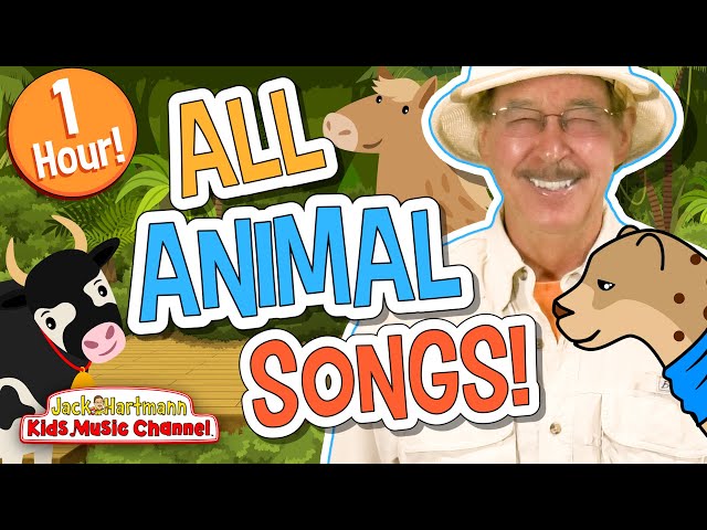 All ANIMAL Songs! | ONE HOUR of FUN ANIMAL Songs for KIDS! | Jack Hartmann class=