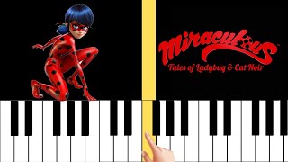 MIRACULOUS LADYBUG - Theme Song | Synthesia Piano Tutorial Resimi