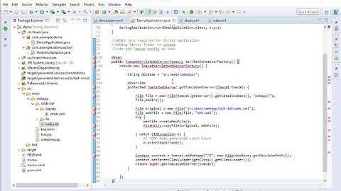 Struts 2 Application in Spring Boot with Web.xml
