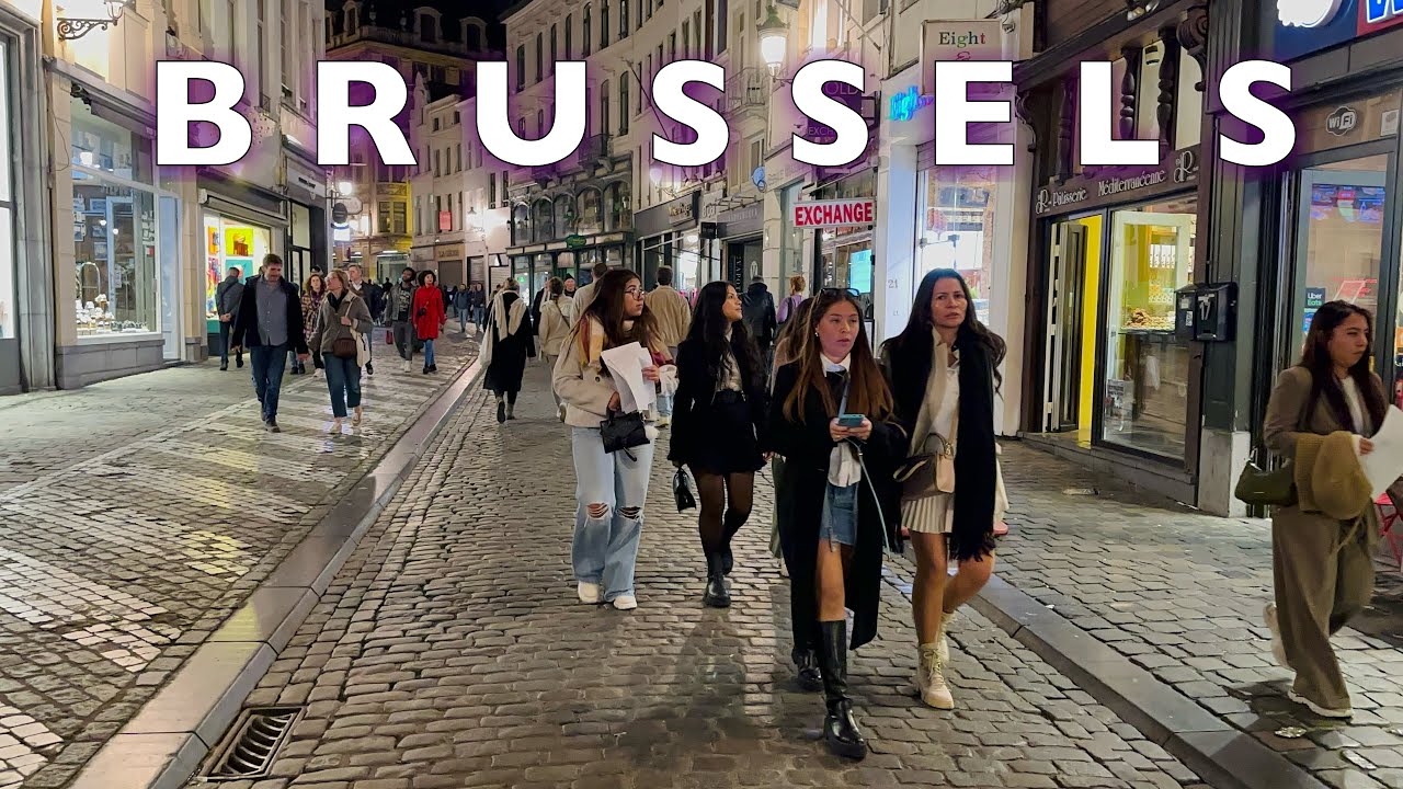 BRUSSELS- Belgium Saturday Nightlife | Brussels Night Walking Tour | The BEST Night Hotspots 🇧🇪