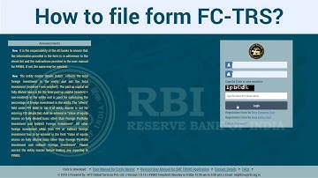 Step wise explanation of the procedure to file RBI Form FC-TRS