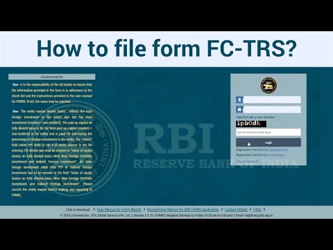 Step wise explanation of the procedure to file RBI Form FC-TRS