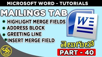 MS Word Tutorials in Telugu Part 40 || Mailings Tab || SA Freshers Adda