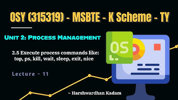 2.5 Execute process commands like: top, ps, kill, wait, sleep, exit, nice |MSBTE Diploma K OSY|