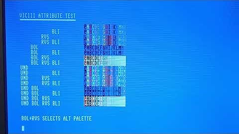 VIC III Attributes in the MEGA 65