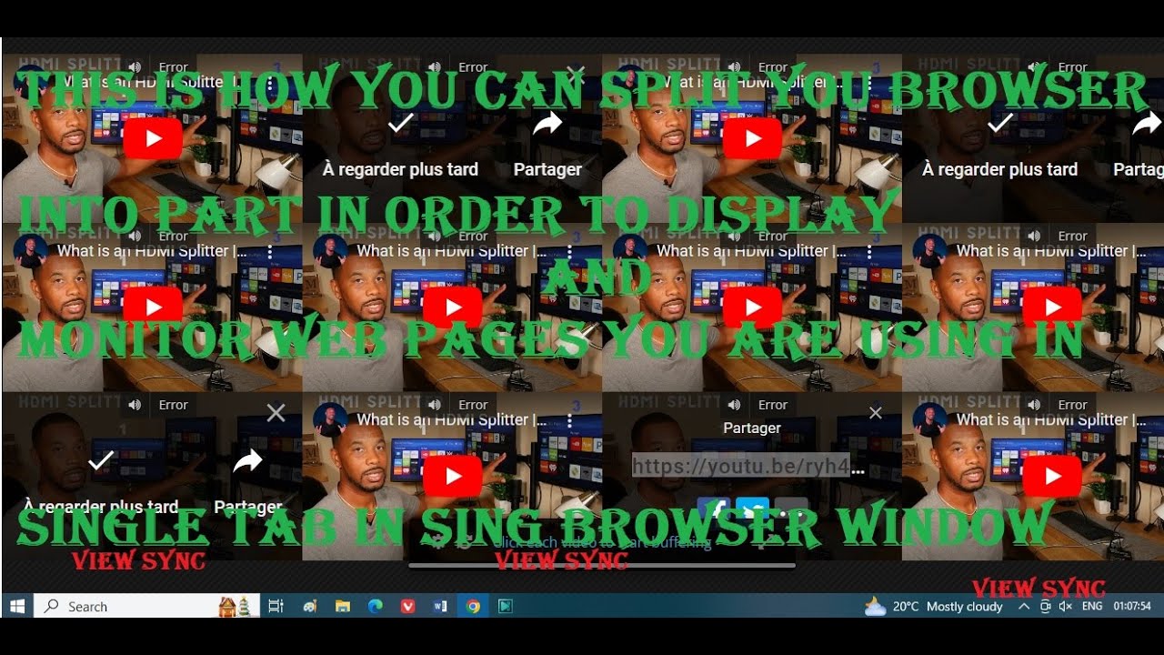 How to view multiple web pages side by side at the same time || multi ...