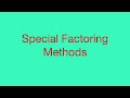 Special Factoring Methods@MathnoteswithBrian