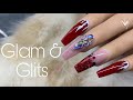 Short Christmas Nail Tutorial | Glam & Glits Acrylic