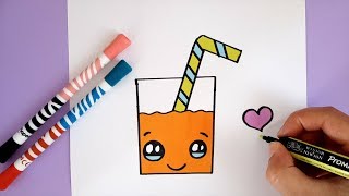 kawaii draw easy orange juice myhobbyclass