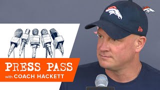 Nathaniel Hackett on the defensive line: 'We're excited to see them stop the run'