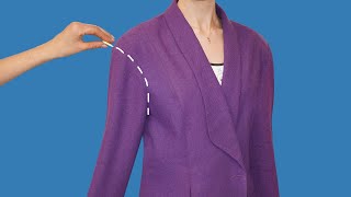 How to downsize a shoulder on the jacket to fit you perfectly  easy and simple!