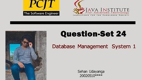 Question Set 24 | Database Management System | Java Institute