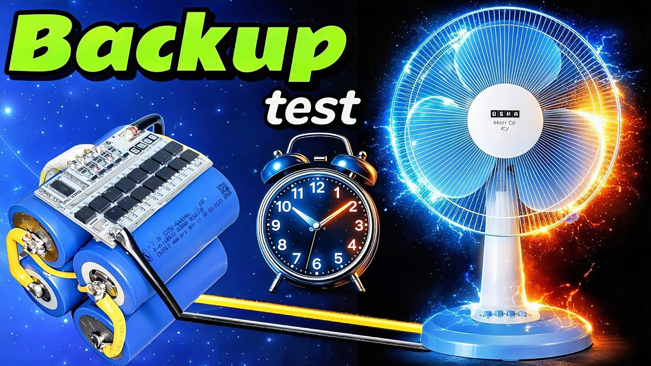 Table Fan Backup Test ⚡ | 6Ah LiFePO4 Battery 100% to 0%