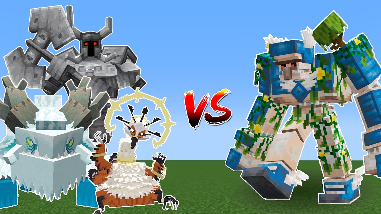 Swiftness Iron Golem vs ALL Mowzie’s Mobs Bosses | Minecraft Mob Battle ...
