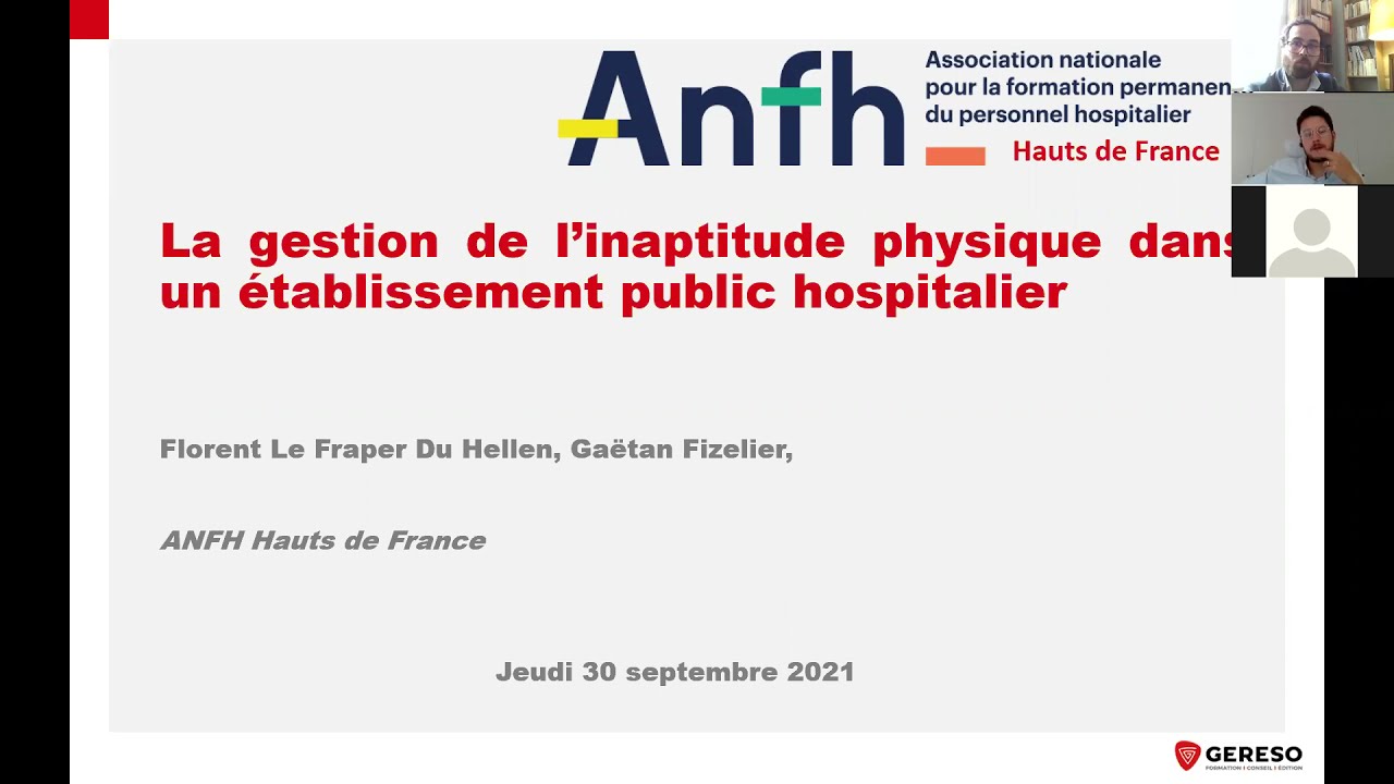 Webinaire   L'inaptitude des fonctionnaires 1 - ANFH HDF