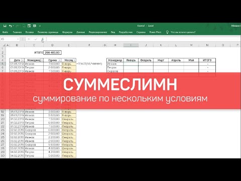 Функции Excel: СУММЕСЛИМН (суммирование по нескольким условиям)