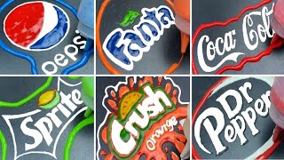 Pancake Art Challenge - Coca Cola, Monster Energy, Pepsi, Fanta and other logos