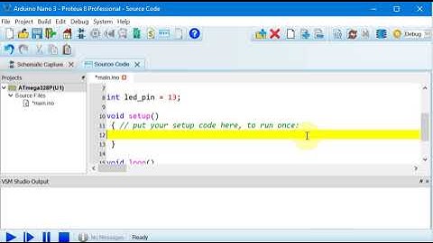Proteus Arduino Nano Blink Simulation