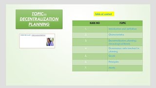 Decentralization planning