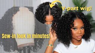 How To Wear A V-Part Like A Sew In On Natural Hair Myfirstwig Chev B.