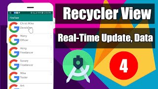 Update Remove with Firebase Realtime in RecyclerView Items | Firebase Android #4