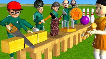 Scary Teacher 3D vs Squid Game Wooden Door Water Sprayer 5 Times Challenge Miss T vs Granny Loser